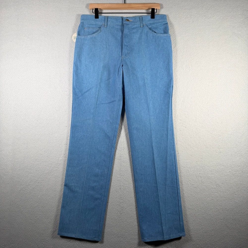 Vintage Lee Riders Mens Straight Leg Stretch Pants Mid-Blue 34x32 Made in USA